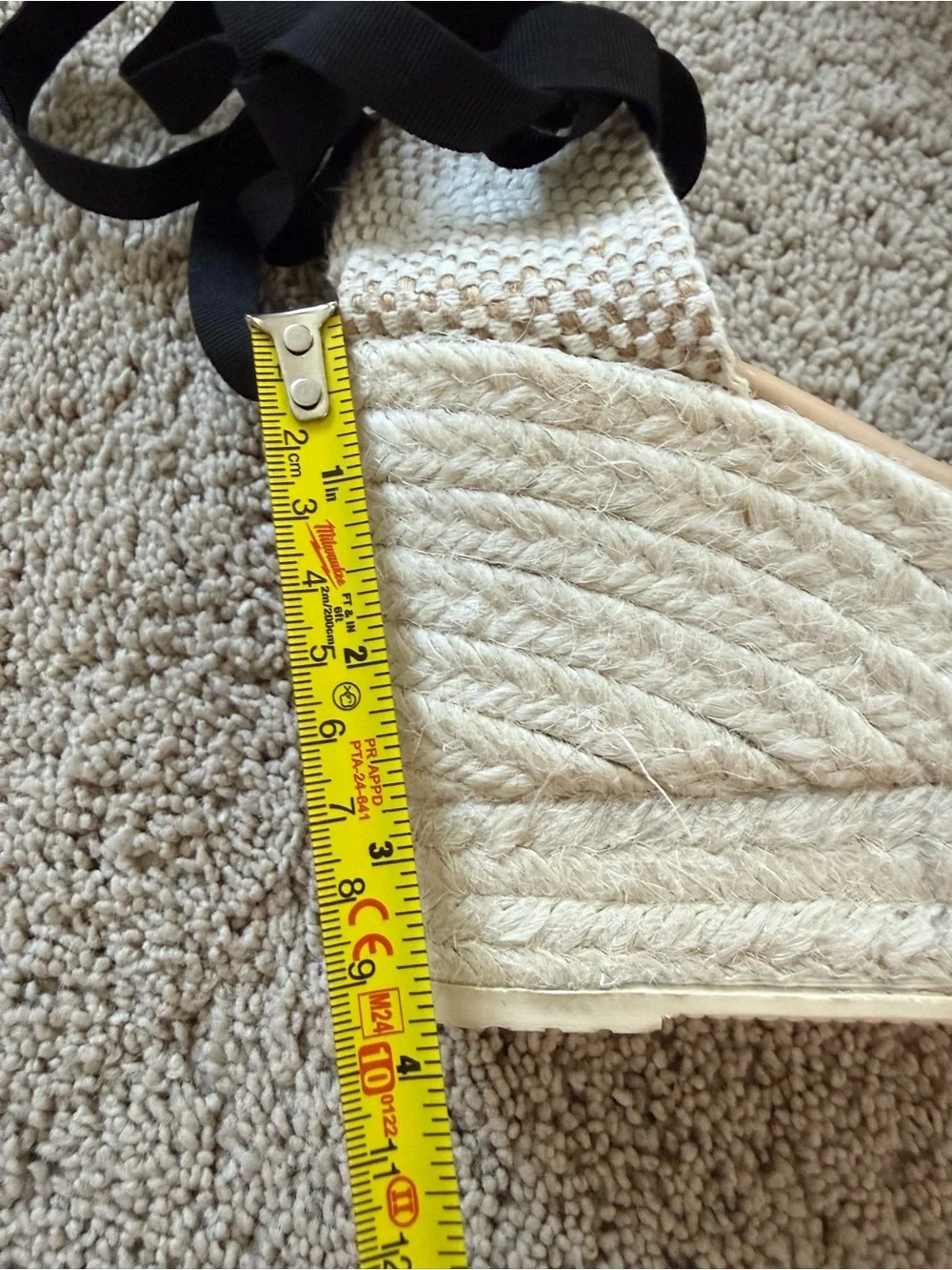 Manebi Yuketan Platform Espadrille Wedge Crochet Tie-Ankle Sandal 38